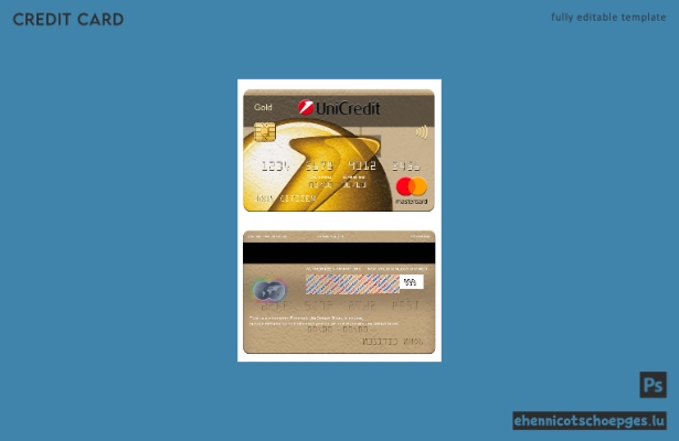 Rumänien UniCredit Bank Mastercard Gold Beispielvorschau